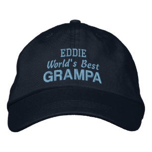 Casquette Brodée Meilleur GRAMPA du monde Nom personnalisé NAVY et 