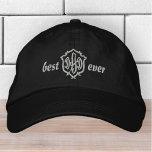 Casquette Brodée Meilleur papa jamais moderne Monogramme simple<br><div class="desc">Meilleur papa Une simple typographie.</div>