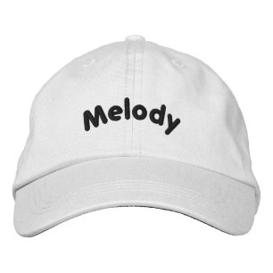Casquette Brodée Mélodie adorable Chapeau brodé de couleur blanche 