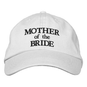 Casquette Brodée Mère de la mariée mariage élégant noir blanc