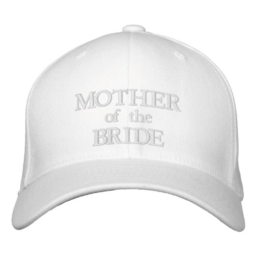 Casquette Brodée Mère de la mariée rose vif blanc chic mariage (Devant)