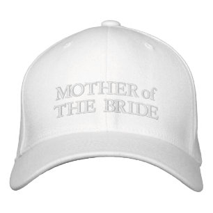 Casquette Brodée Mère de la mariée rose vif mariage blanc