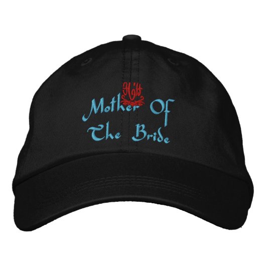 Casquette Brodée Mère Du Mariage De Mariée I Black (Devant)