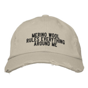 Casquette Brodée Merino Laine Régit Tout Autour De Moi