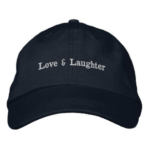 Casquette Brodée Message Amour & Rire Navy Réglable Quotidien