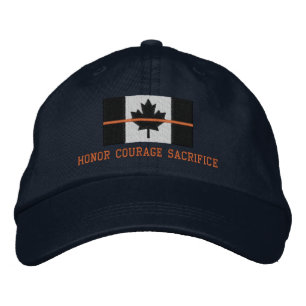 Casquette Brodée Mince Orange Line Canadian Honor Courage Sacrifice