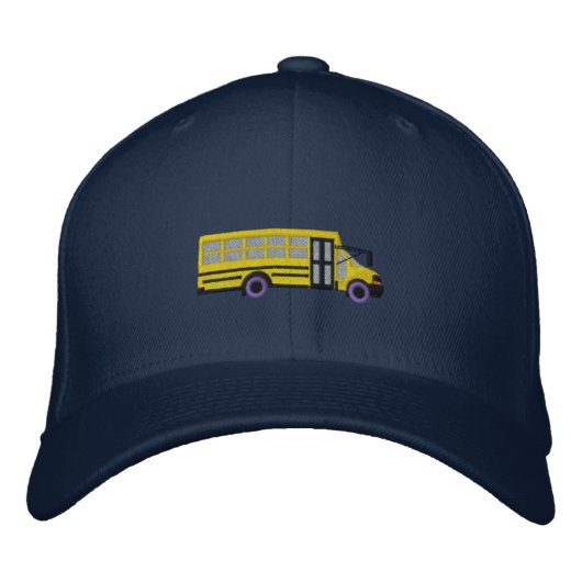 Casquette Brodée Mini broderie d'autobus d'école faite sur commande (Devant)
