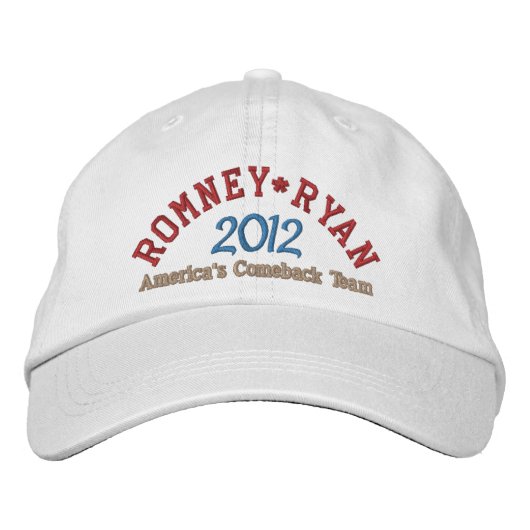 Casquette Brodée Mitt Romney Paul Ryan 2012 (Devant)