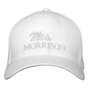 Casquette Brodée Mme nom blush rose script personnalisé élégant chi