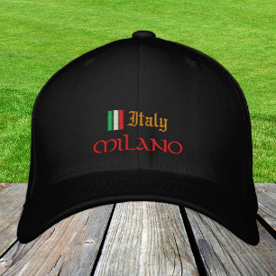 Casquette Brodée Mode Milan & Italie / Drapeau italien Patriotes