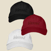 Casquette Brodée Modern Minimalist Red Blessed Cursive Typography
