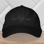 Casquette Brodée Moderne simple Monogramme meilleur papa jamais<br><div class="desc">Meilleur papa Une simple typographie.</div>