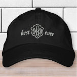 Casquette Brodée Moderne simple Monogramme meilleur papa jamais<br><div class="desc">Meilleur papa Une simple typographie.</div>