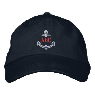 Casquette Brodée Modifier votre Ancre de monogramme nautique 123 ca