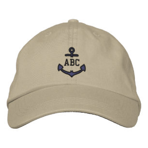 Casquette Brodée Modifier votre monogramme d'ancre nautique 123 car