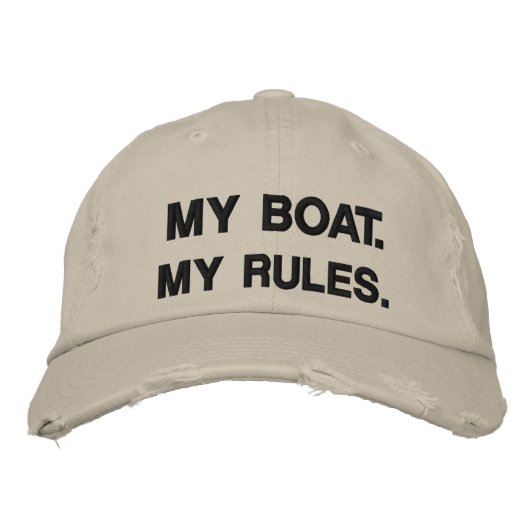 Casquette Brodée Mon Bateau. Mes règles - plaisance (Devant)