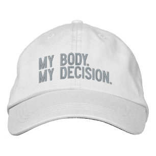 Casquette Brodée Mon corps, ma décision, Pro choix blanc rose
