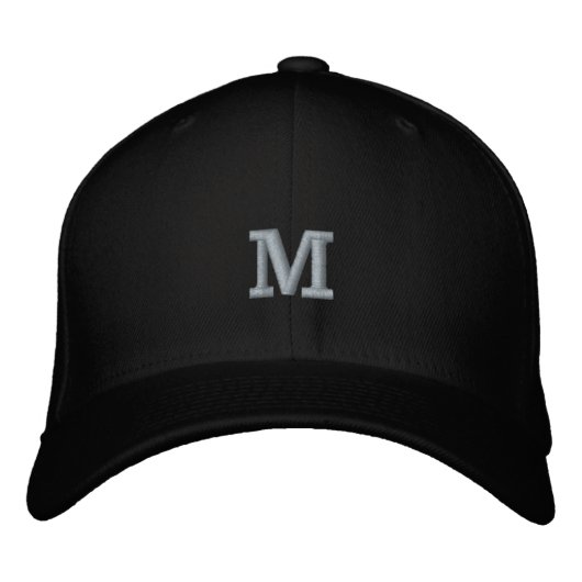 Casquette Brodée Monogram M Lettre Initiale Flexfit Laine (Devant)