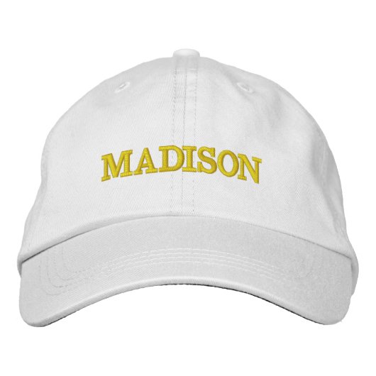 Casquette Brodée Monogramme de texte personnalisé jaune moderne (Devant)