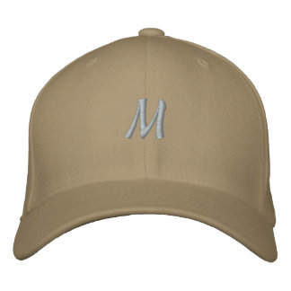 Casquette Brodée Monogramme initiale M Flexfit en laine pour homme