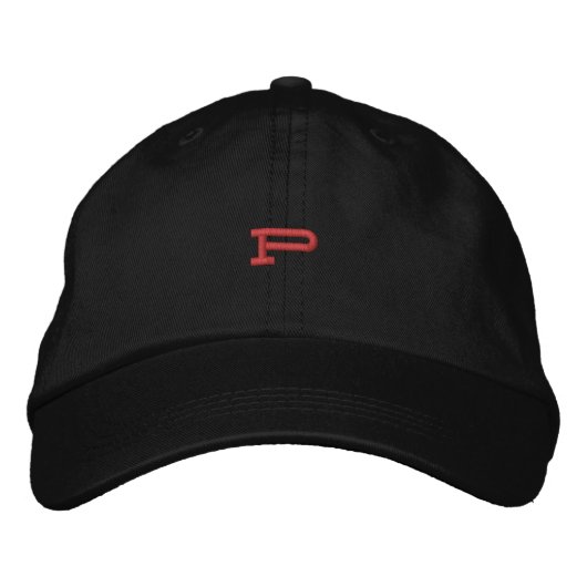 Casquette brodée monogramme P initiale majuscule (Devant)
