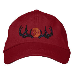 Casquette Brodée Monogramme personnalisé d'andouillers de cerfs