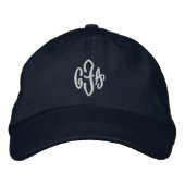 Casquette Brodée Monogramme trois initiales en script (Devant)