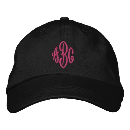 Casquette Brodée Monographie élégante de calligraphie noir et rose (Devant)