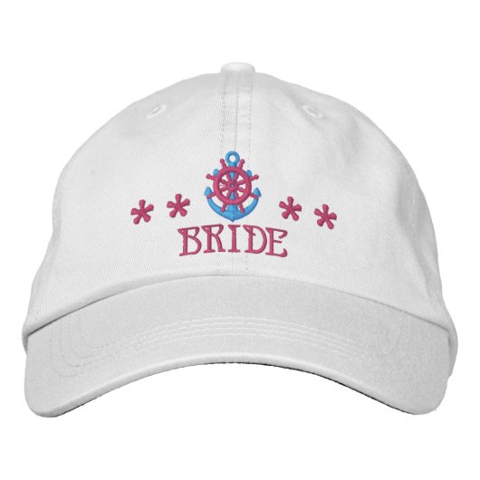 Casquette Brodée Motif d'ancre de bateau de mariée (Devant)