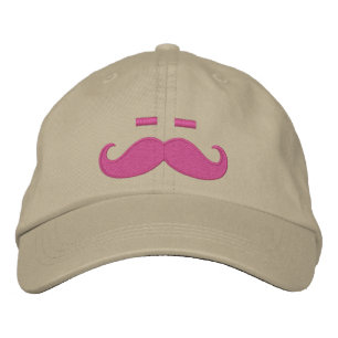 Casquette Brodée Moustache Endormie ROSE