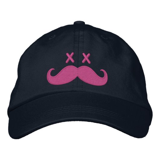 Casquette Brodée Moustache morte PINK (Devant)