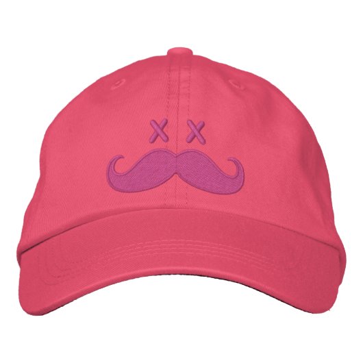 Casquette Brodée Moustache morte PINK (Devant)