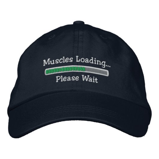 Casquette Brodée Muscles chargés Veuillez patienter (Devant)