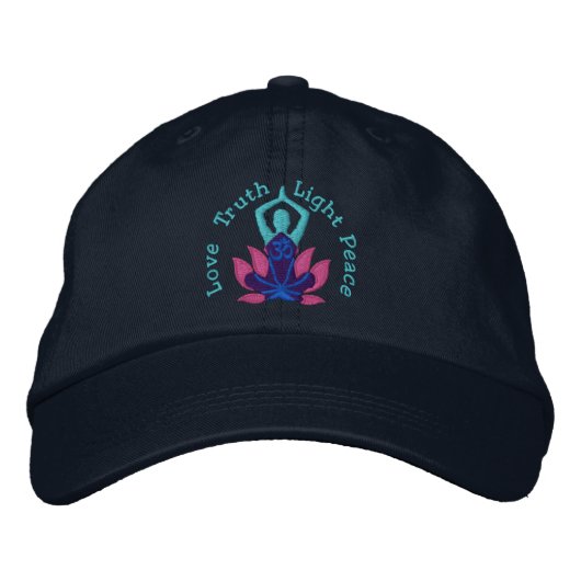 Casquette Brodée Namaste Lotus Om Yoga Pose brodé (Devant)