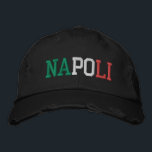 Casquette Brodée NAPOLI Naples Italie Vert Blanc Rouge Rouge Vintag<br><div class="desc">NAPOLI "Naples" Ville italienne brodée avec Italie Drapeau Couleurs Vert Blanc et Rouge sur Noir vintage casquette en coton affligé. Fait un cadeau merveilleux pour quiconque adore le beau pays de l'Italie!</div>