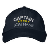 Casquette Brodée Nautical Captain Your Boat Name Personalized Cap (Devant)