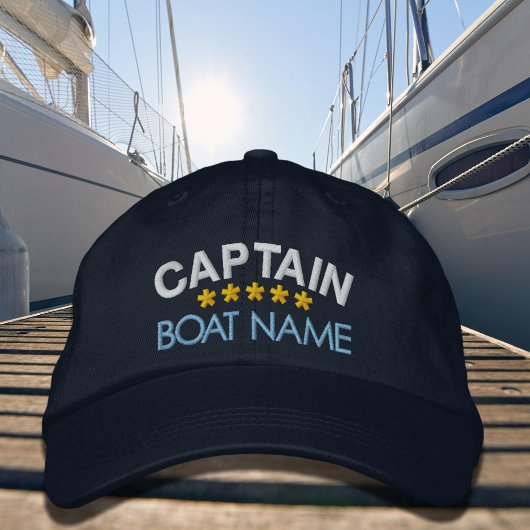 Casquette Brodée Nautical Captain Your Boat Name Personalized Cap