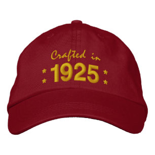 Casquette Brodée Né en 1925 ou toute année 90e anniversaire V03 RED