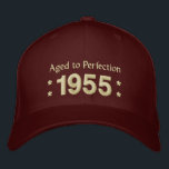 Casquette Brodée Né en 1955 AGED TO PERFECTION 60th Birthday V2E<br><div class="desc">Né en 1955 AGED TO PERFECTION 60th Birthday V2E MAROON Casquette et crème Broderie avec ÉTOILES. Cliquez sur le lien pour voir plus de t-shirts d'anniversaire, tasses, magnets et plus encore! Connais-tu quelqu'un né en 1955 ? Casquette d'anniversaire amusant que vous pouvez personnaliser avec un sentiment ou un nom, et...</div>