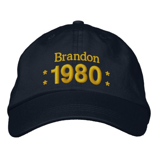 Casquette Brodée Né en 1980 ou toute année 35e anniversaire W01F NA (Devant)