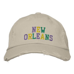 Casquette Brodée NEW ORLEANS Purple Gold Vert coton déprimé