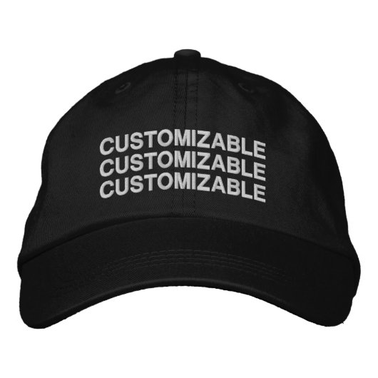Casquette Brodée Noir & Blanc PERSONNALISABLE (Devant)