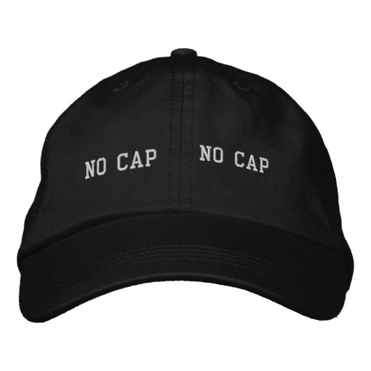 Casquette brodée noire 'No cap' (Devant)