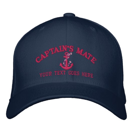 Casquette Brodée Nom de Mate Boat Anchor Your de capitaine (Devant)