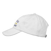 Casquette Brodée Nom du bateau du capitaine nautique Marine Blue Go (Gauche)