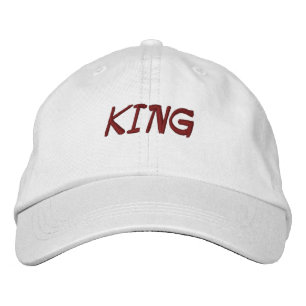Casquette Brodée Nom du roi personnalisé Couleur blanche Baseball