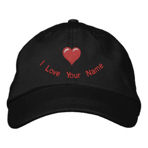 Casquette Brodée Nom et coeur personnalisés