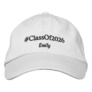 Casquette Brodée Nom personnalisé Diplômé 2026 Hashtag