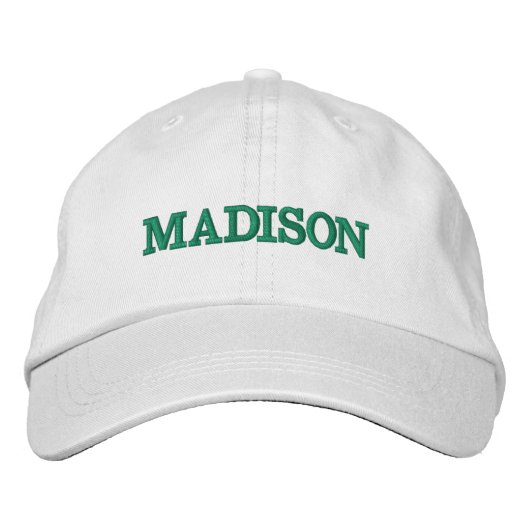 Casquette Brodée Nom personnalisé moderne pin vert texte (Devant)