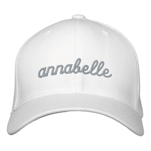 Casquette Brodée Nom personnalisé | Monogramme moderne rose pâle (Devant)